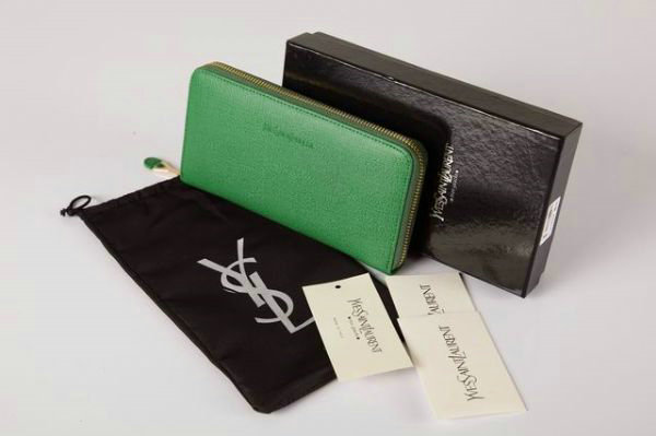 YSL zippy wallet 241153 green